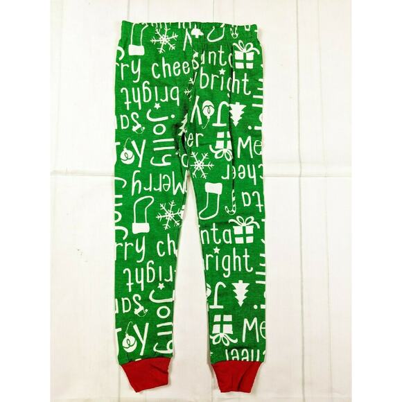 Carter's Holiday Words Green White & Red Pajamas 4 Youth - Picture 2 of 8